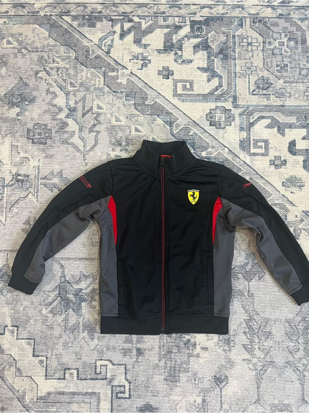 Ferrari Puma Boys Black Red Track Jacket Motorsport